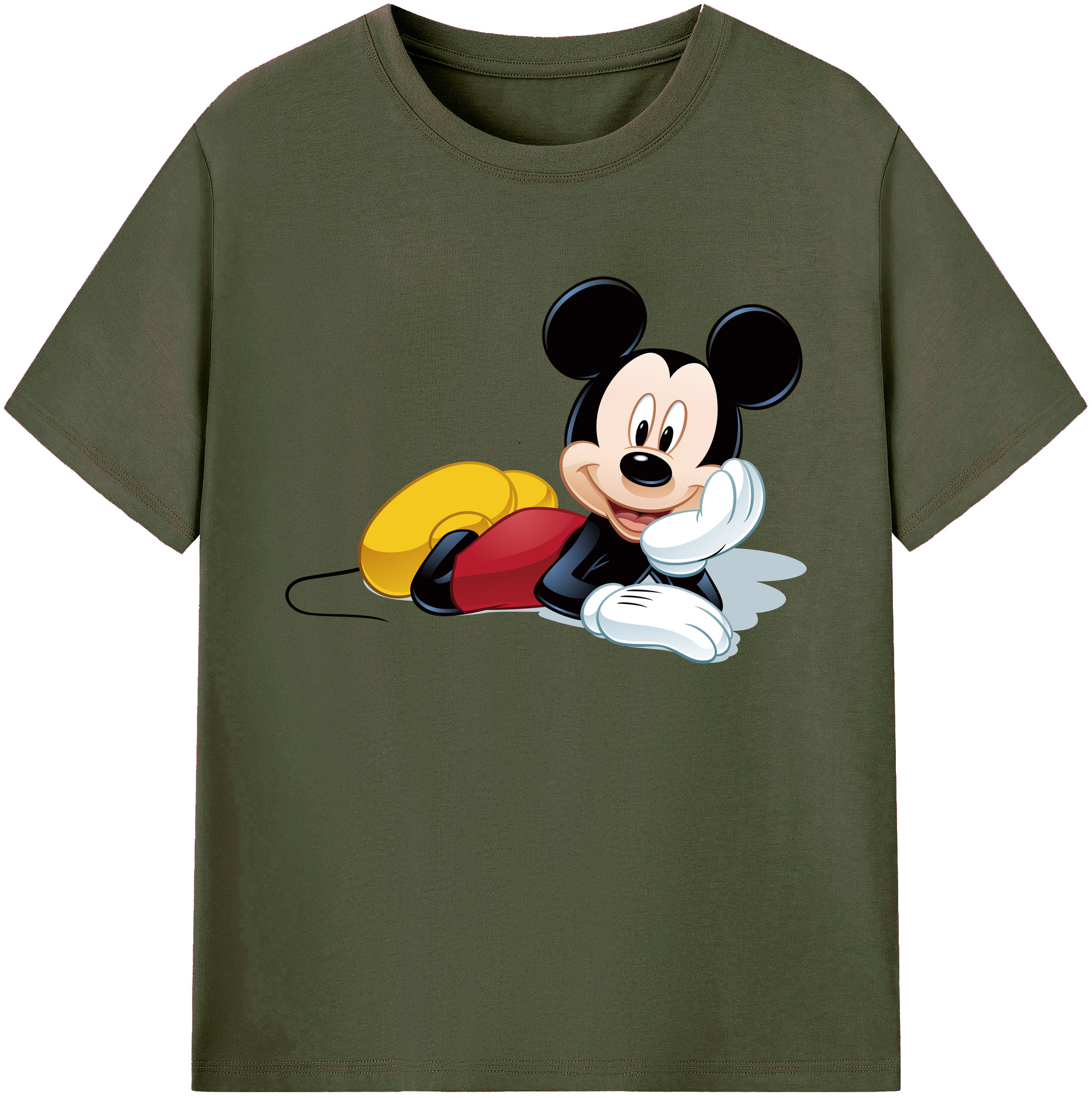 ミッキーマウス Mickey Mouse 綿100％ メンズ半袖Tシャツ｜肌触りやわらか＆通気性